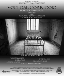 Domenica 31 maggio 2015  al Teatro Manzoni di Calenzano, ore 21,15 il gruppo teatrale  Distratti dalle nuvole proverà a ridare voce alle tante sofferenze tenute sotto silenzio attraverso un viaggio immaginario all'interno di un ex manicomio. Il pubblico incontrerà le vite, i disagi e i sogni di vari personaggi in un'altalena di emozioni e domande.