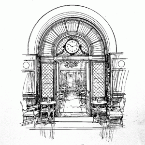 Gilli in un disegno tratto dalla pagina dell'associazione Cffè storici