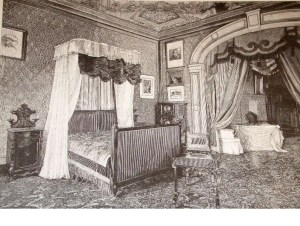 Firenze villa Fabbricotti la camera da letto allestita per la regina Vittoria d'inghilterra ospite della villa nel 1894