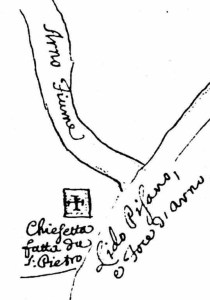 San Piero a Grado in una antica mappa