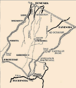 Tracciato della via Faventina