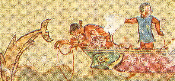 Tarquinia tomba "della caccia e della pesca" particolare della caccia