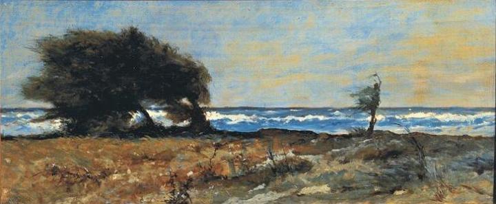 Giovanni Fattori "La libecciata" del 1885 (l'artista prese spunto dal paesaggio dello scoglio della tamerice)
